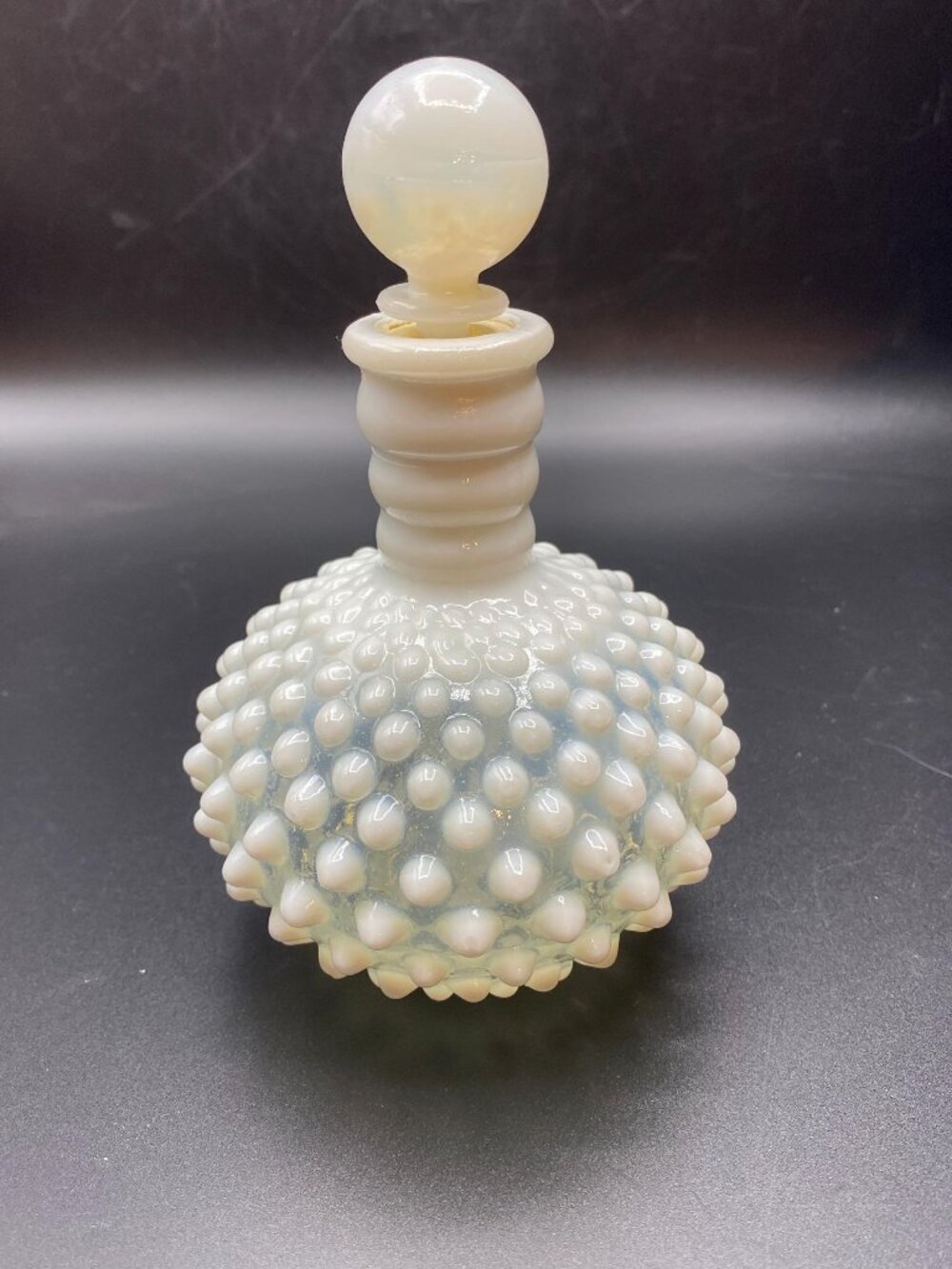 Opalescent Hobnail Moonstone Perfume Bottle